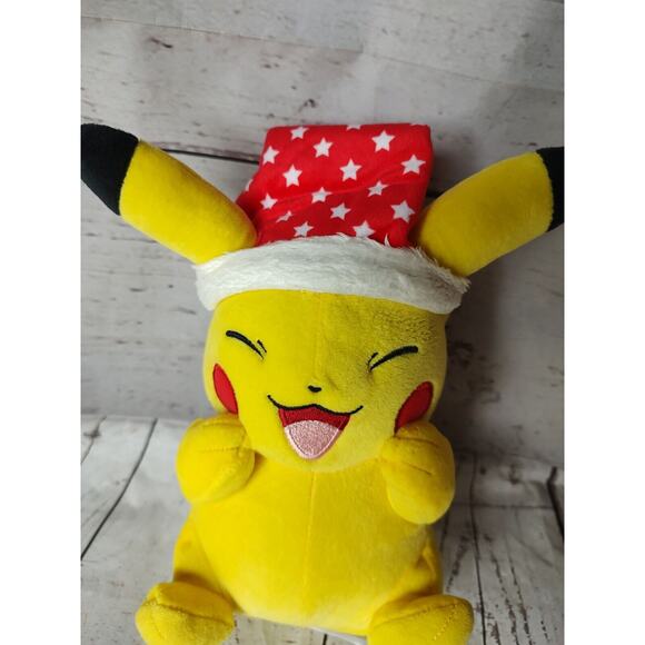 Pikachu Plush With Santa Hat Christmas Pokemon - Picture 2 of 8
